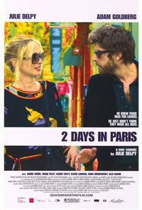 2 Days in Paris Movie Poster Print featuring vibrant imagery and romantic themes.