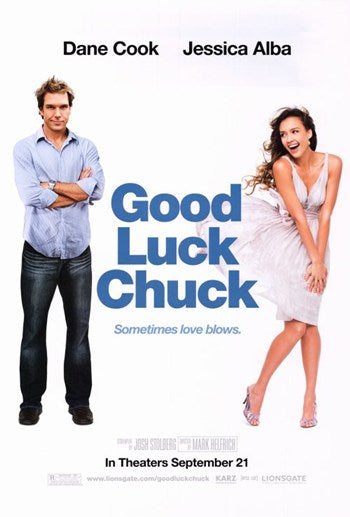 Good Luck Chuck Movie Poster Print, vibrant comedy film artwork