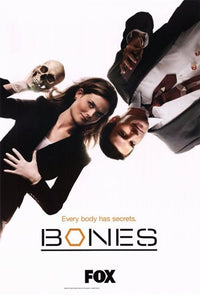 Bones TV Series Movie Poster Print showcasing forensic anthropology themes.