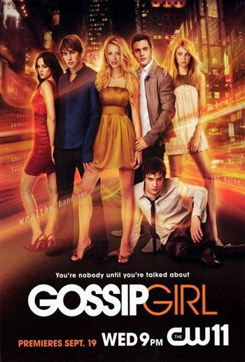 Gossip Girl Movie Poster Print featuring iconic characters and stylish design.