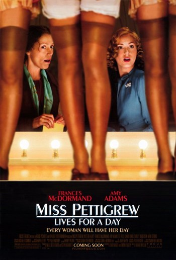 Miss Pettigrew Lives For A Day movie poster featuring whimsical design.