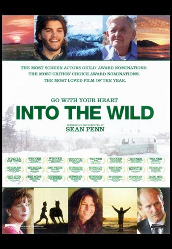 Into The Wild Movie Poster featuring breathtaking nature scenery.
