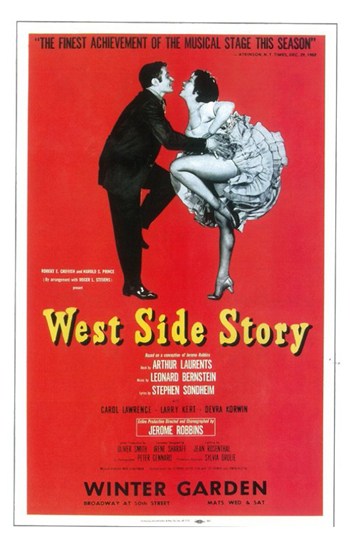 West Side Story Broadway Movie Poster Print showcasing iconic musical art.