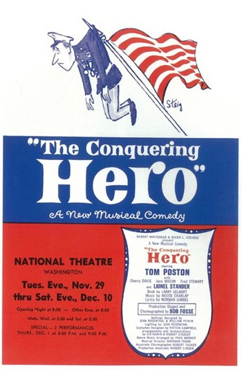 The Conquering Hero Movie Poster showcasing classic Broadway art