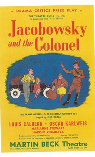 Jacobowsky And The Colonel Movie Poster Print showcasing Broadway art.