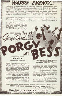 Porgy And Bess Broadway Movie Poster featuring vibrant imagery.