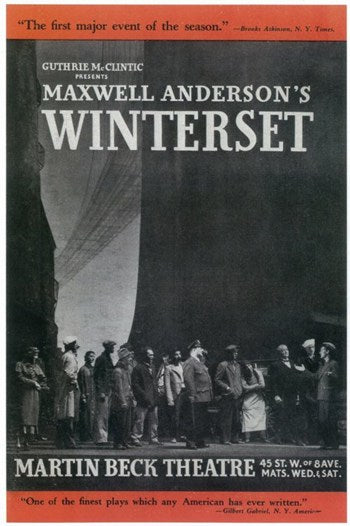 Winterset Broadway Movie Poster Print for theater lovers