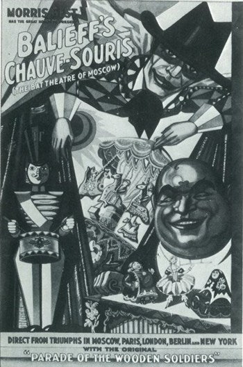 Balief's Chauvre-Souris Broadway Movie Poster featuring vibrant colors and dramatic imagery.