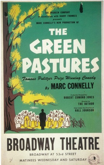 Green Pastures Movie Poster featuring Broadway artwork.