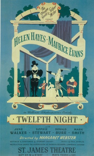 Twelfth Night Broadway Movie Poster featuring elegant theatrical design.