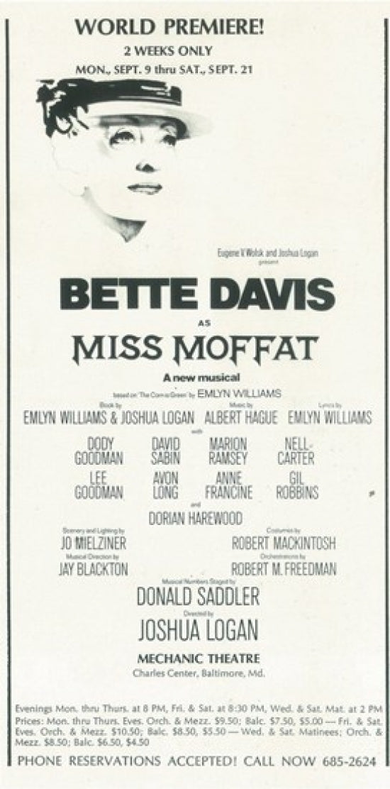Miss Moffat Broadway Movie Poster Print showcasing vibrant colors and classic theater design.