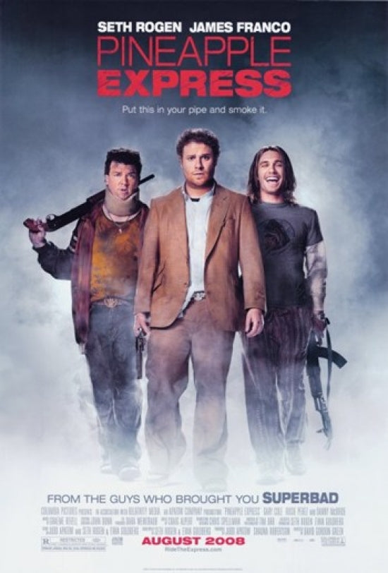 Pineapple Express Movie Poster Print featuring vibrant colors and iconic film imagery.