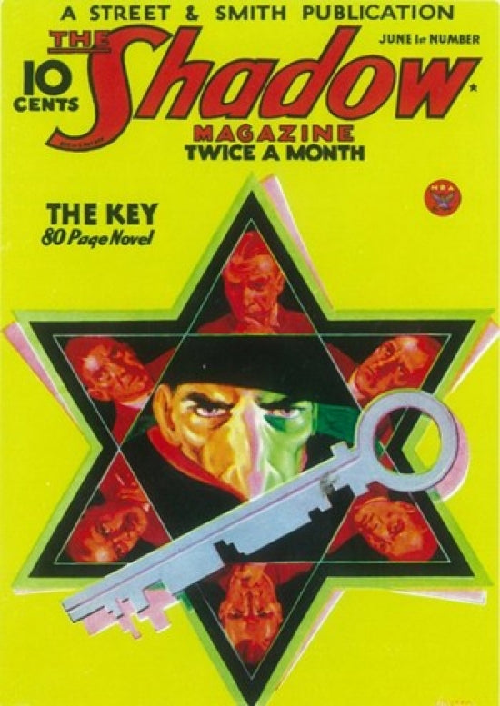 The Shadow Movie Poster Print featuring classic pulp fiction design.