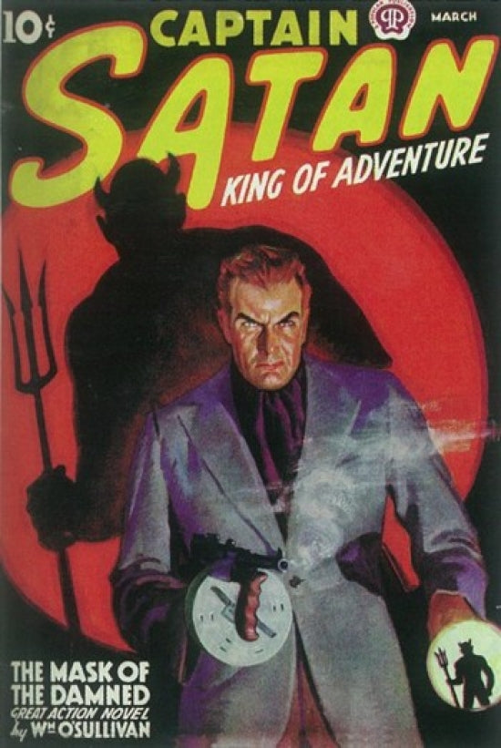 Captain Satan Movie Poster Print showcasing classic pulp fiction art.