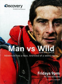 Man vs. Wild Movie Poster Print showcasing wilderness adventure.