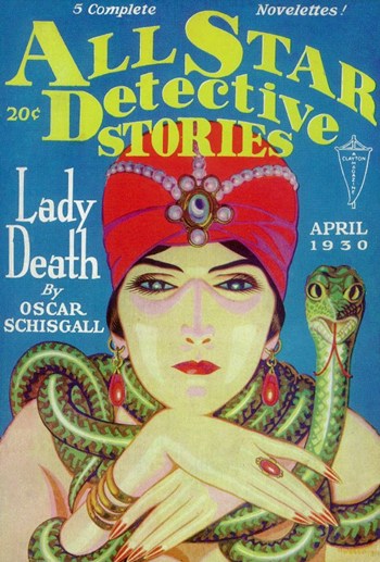 All Star Detective Stories Movie Poster featuring vintage pulp art style.