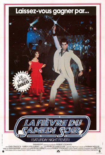 Saturday Night Fever Movie Poster Print showcasing retro disco theme.