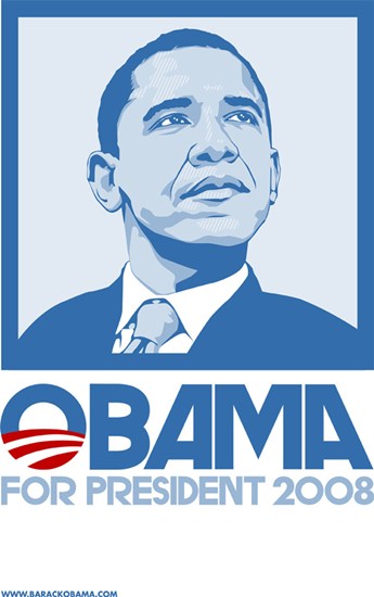 Barack Obama Blue Campaign Poster Print showcasing a historic moment.