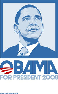 Barack Obama Blue Campaign Poster Print showcasing a historic moment.