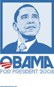 Barack Obama Blue Campaign Poster Print showcasing a historic moment.