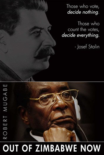 Robert Mugabe Movie Poster Print showcasing political cinema