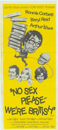 No Sex Please, We're British Movie Poster featuring classic British comedy