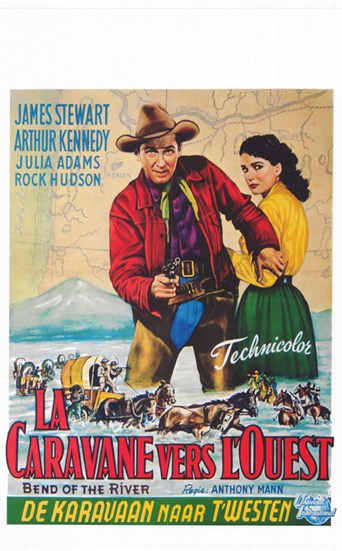 Bend of the River Movie Poster Print featuring vibrant colors and classic design.