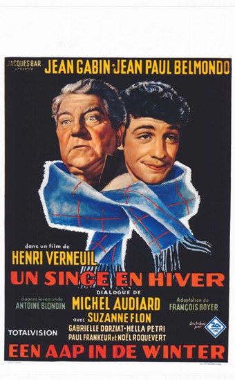 Monkey In Winter Movie Poster showcasing vibrant colors and playful imagery.