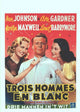 Three Men In White Movie Poster Print showcasing vibrant colors and classic design.