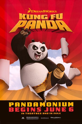 Kung Fu Panda Movie Poster featuring Po in action.