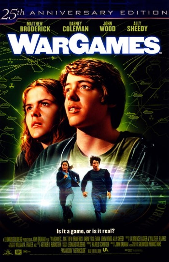 War Games Movie Poster Print showcasing a digital warfare theme.