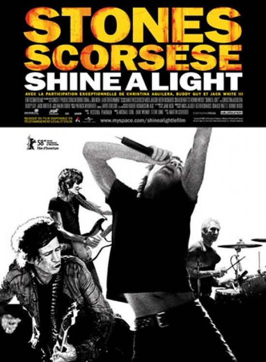 Shine A Light Movie Poster featuring vibrant imagery and film-inspired design.