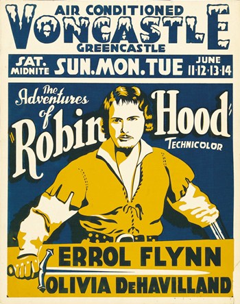 The Adventures of Robin Hood Movie Poster Print featuring classic adventure theme.