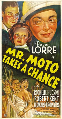Mr. Moto Takes a Chance Movie Poster Print featuring classic cinema design.