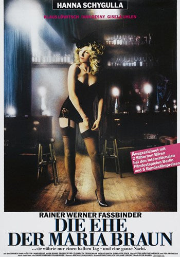 The Marriage of Maria Braun Movie Poster Print featuring stunning visuals.
