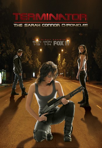 Terminator: The Sarah Connor Chronicles Style S Movie Poster featuring Sarah Connor in action.
