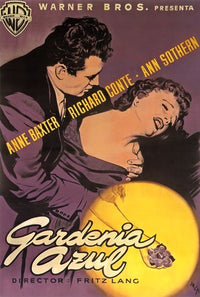 The Blue Gardenia Movie Poster Print featuring vibrant colors and classic design.