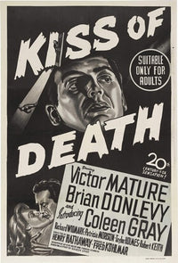 The Kiss of Death Movie Poster Print showcasing classic film noir art.