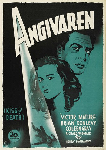 The Kiss of Death Movie Poster Print showcasing classic film art.