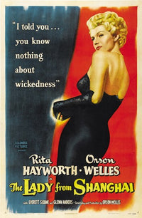 The Lady From Shanghai movie poster print featuring classic film noir design.