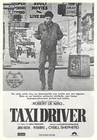 Taxi Driver Movie Poster Print showcasing iconic film imagery.