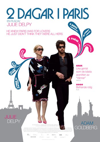 2 Days in Paris Movie Poster Print showcasing romantic Parisian scenery.