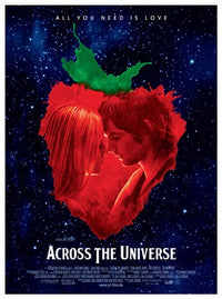 Across the Universe movie poster print showcasing colorful design.