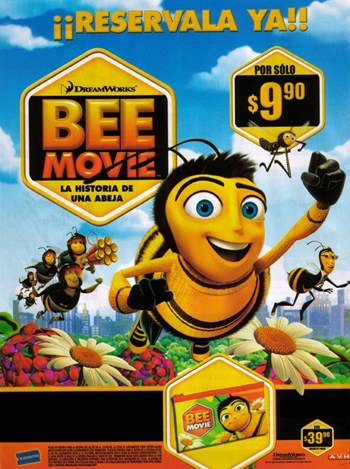 Bee Movie poster print featuring colorful animated characters