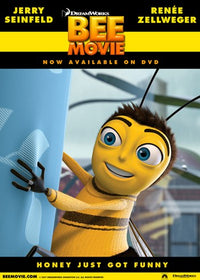 Bee Movie Poster Print featuring colorful animated characters.