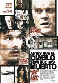 Before the Devil Knows You're Dead Movie Poster featuring dramatic artwork.