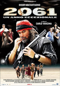 Italia 2061 Movie Poster Print showcasing a vibrant sci-fi theme.