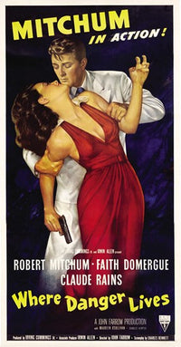 Where Danger Lives Movie Poster Print showcasing suspenseful cinematic art.