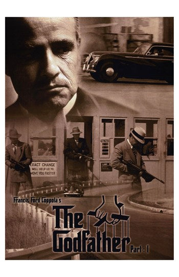The Godfather Movie Poster Print featuring iconic film artwork.