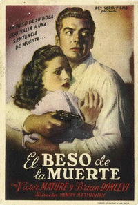 The Kiss of Death Movie Poster Print showcasing suspenseful cinema art.